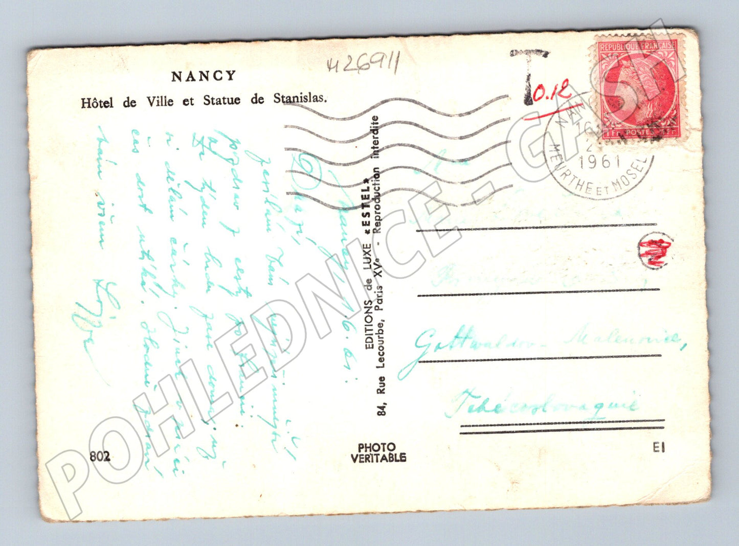 Pohlednice Francie Nancy Hôtel de Ville 1961 (M26911)