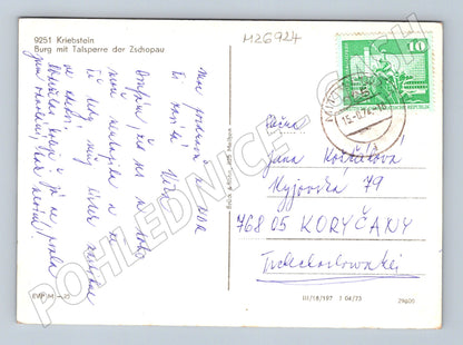 Pohlednice Německo Zschopau-Talsperre Kriebstein 198x (M26924)