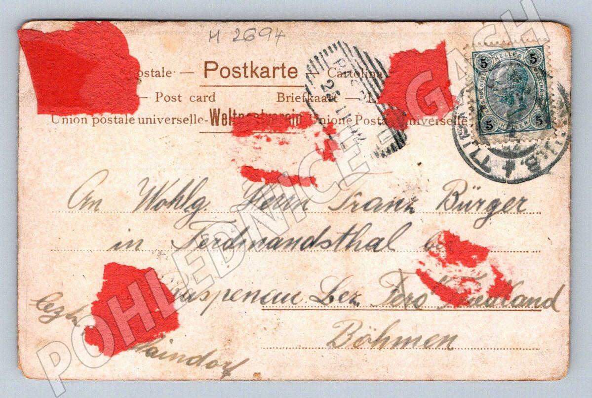 Pohlednice český pozdrav rukopis (M2694)
