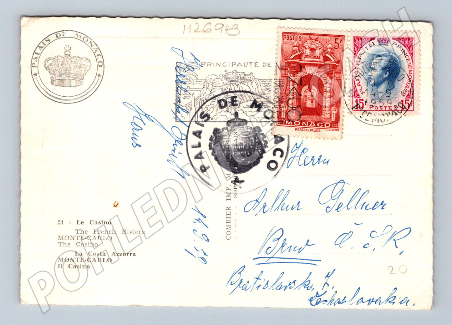 Pohlednice Monako Monte-Carlo Le Casino 1959 (M26943)