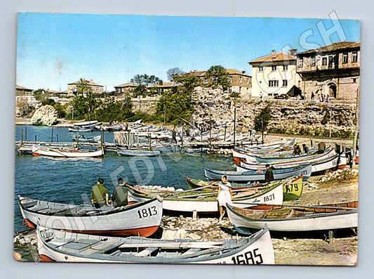 Pohlednice Bulharsko Nessebar přístav lodě 1967 (M26951)