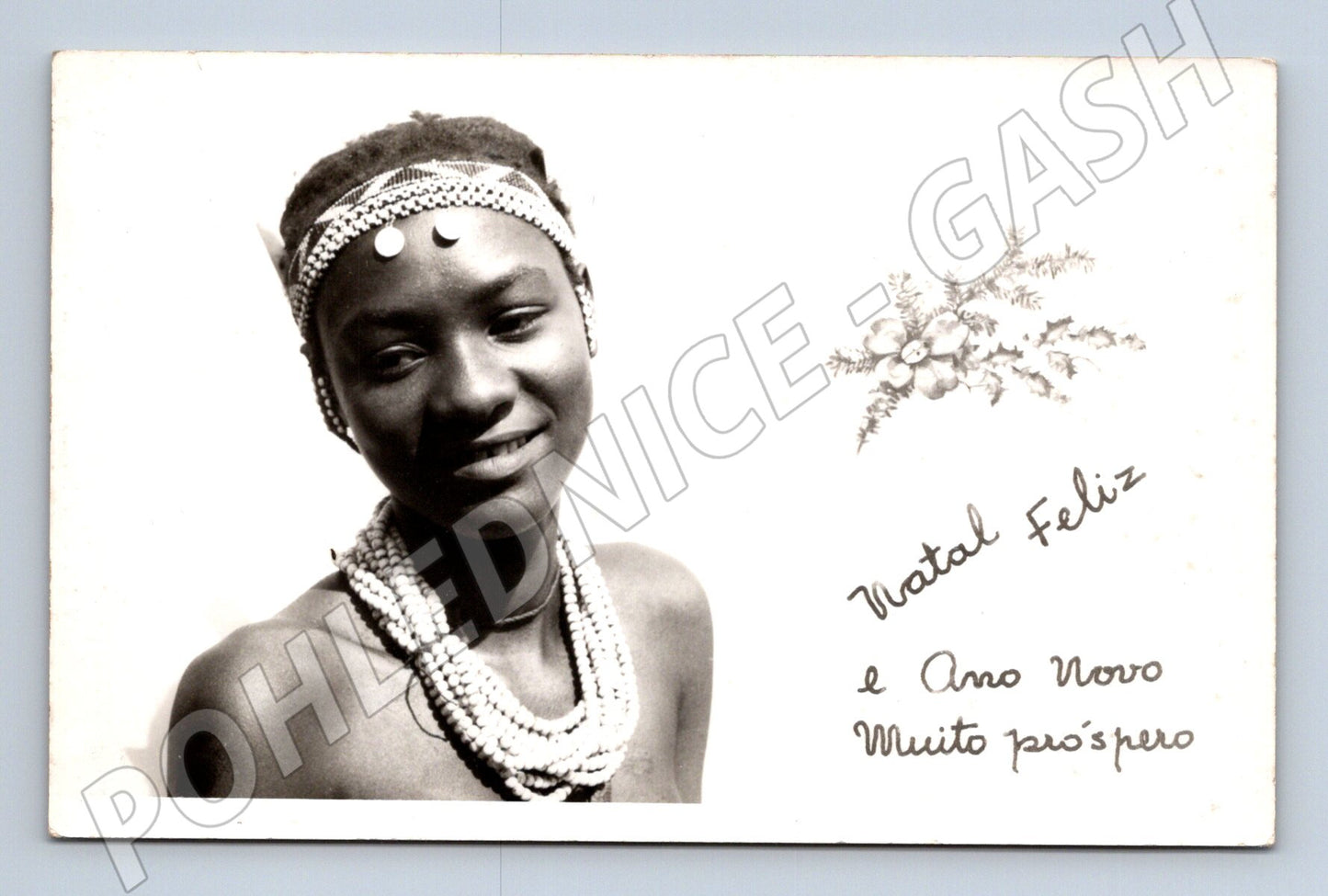 Pohlednice Angola Lobito žena Nový rok 1965 (M26969)
