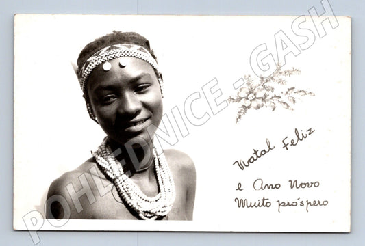 Pohlednice Angola Lobito žena Nový rok 1965 (M26969)