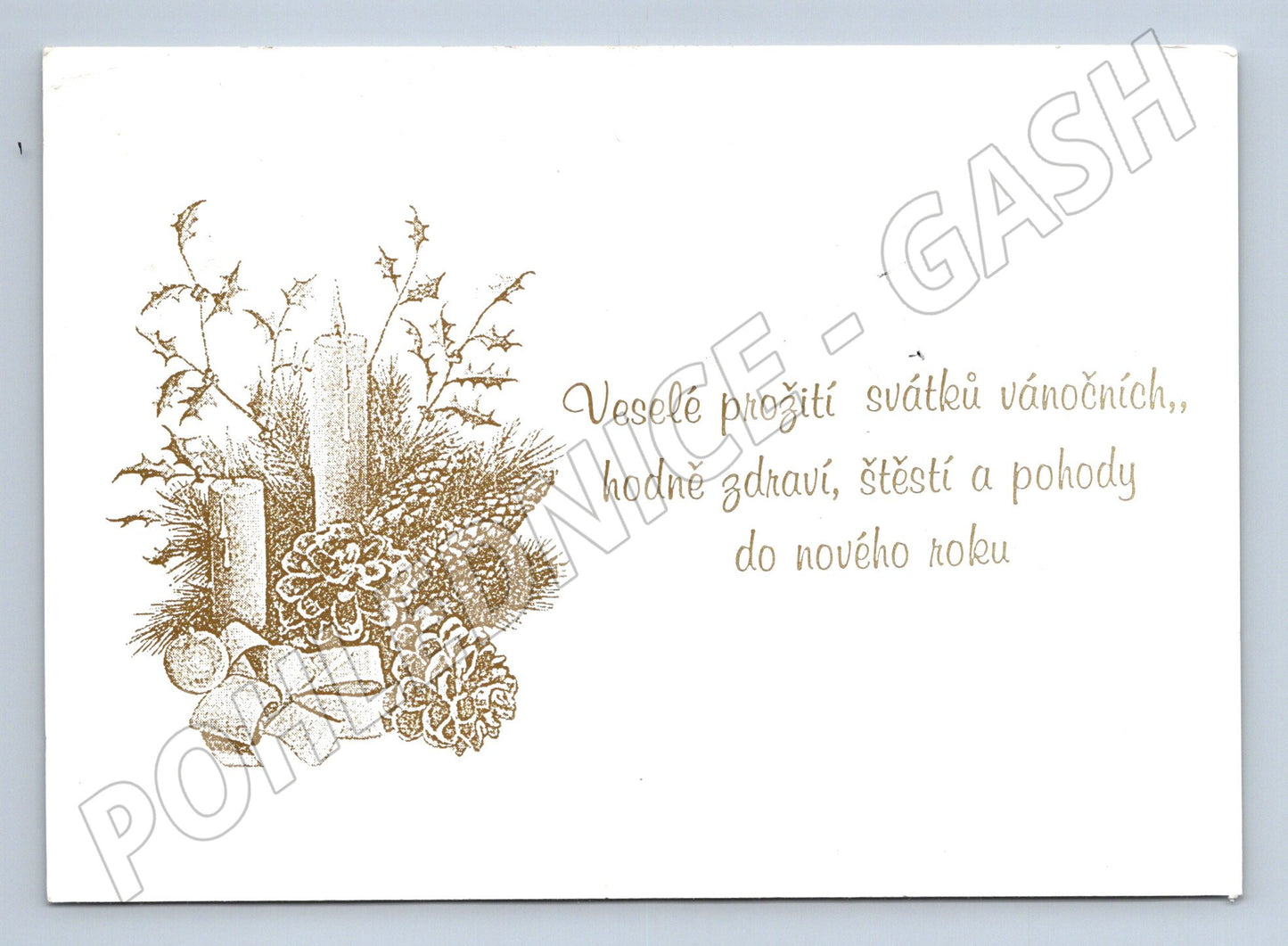 Pohlednice vánoční/novoroční přání se svíčkami (M26973)
