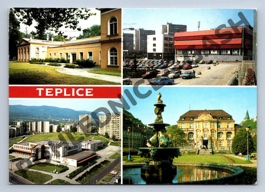 Pohlednice Teplice – pohlednice prošlá poštou, koláž (M270)