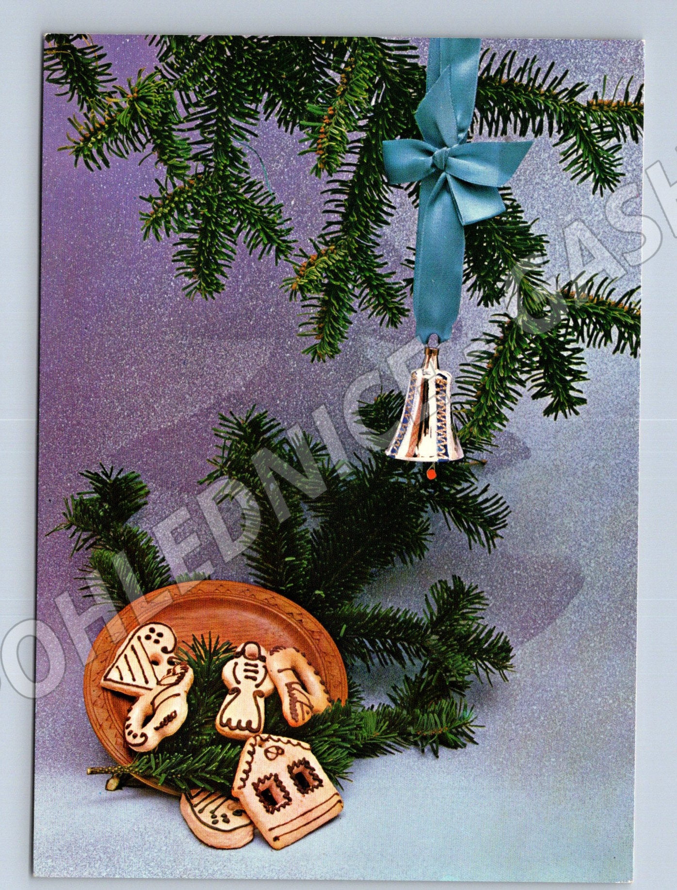 Pohlednice Vánoční motiv s perníčky 1985 (M27005)