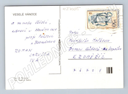 Pohlednice Vánoční motiv s perníčky 1985 (M27005)