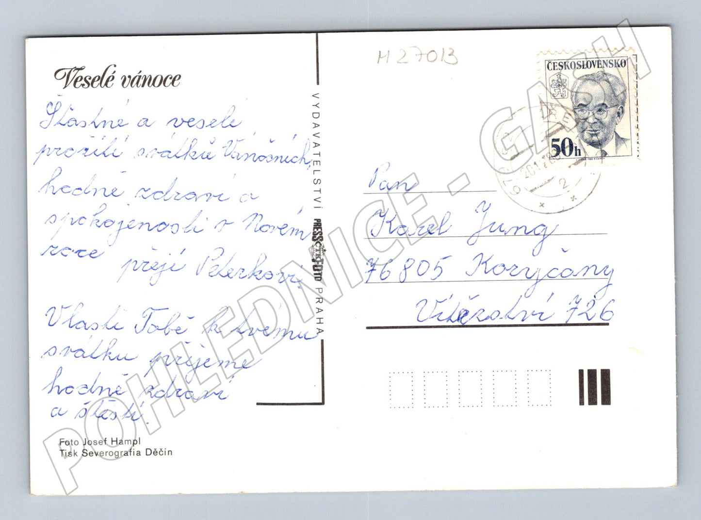 Pohlednice Vánoční zátiší 1991 (M27013)