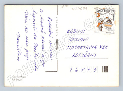 Pohlednice Vánoční s hořící svíčkou (M27019)