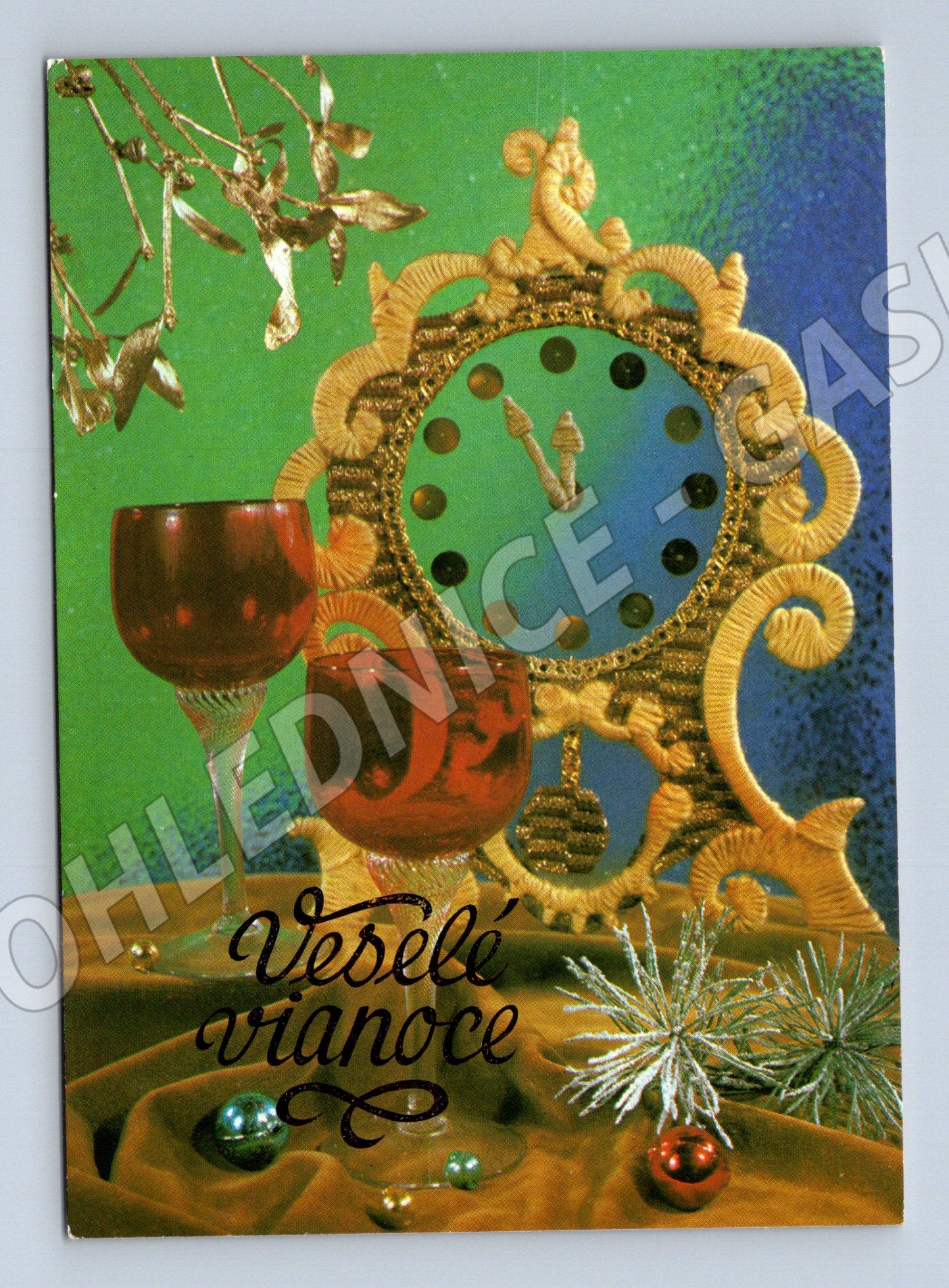 Pohlednice Československo Vánoce Nový rok hodiny 1978 (M27021)