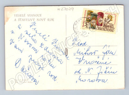 Pohlednice Československo Vánoční stromek a andělé 1969 (M27029)