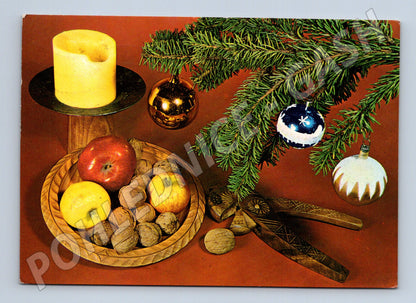 Pohlednice vánoční zátiší 1977 (M27031)