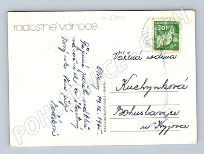 Pohlednice vánoční motiv svíčka prskavka 1965 (M27041)