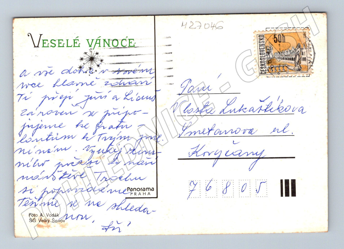 Pohlednice Vánoční zátiší 1976 (M27046)