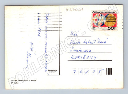 Pohlednice Vánoční svíčka a jehličí 1986 (M27051)