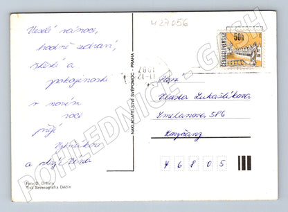 Pohlednice Vánoční zátiší ořechy a jablko (M27056)