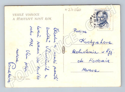 Pohlednice Vánoční zátiší svíčky dárky 1972 (M27060)