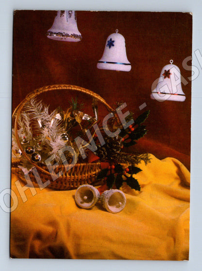 Pohlednice Veselé Vánoce a Nový rok dekorace 1971 (M27061)