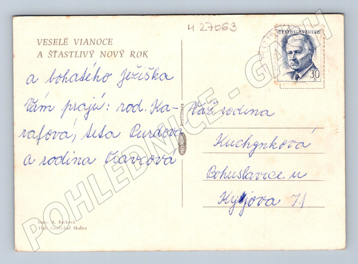 Pohlednice Vánoční stromek se šiškami a jiskrou (M27063)
