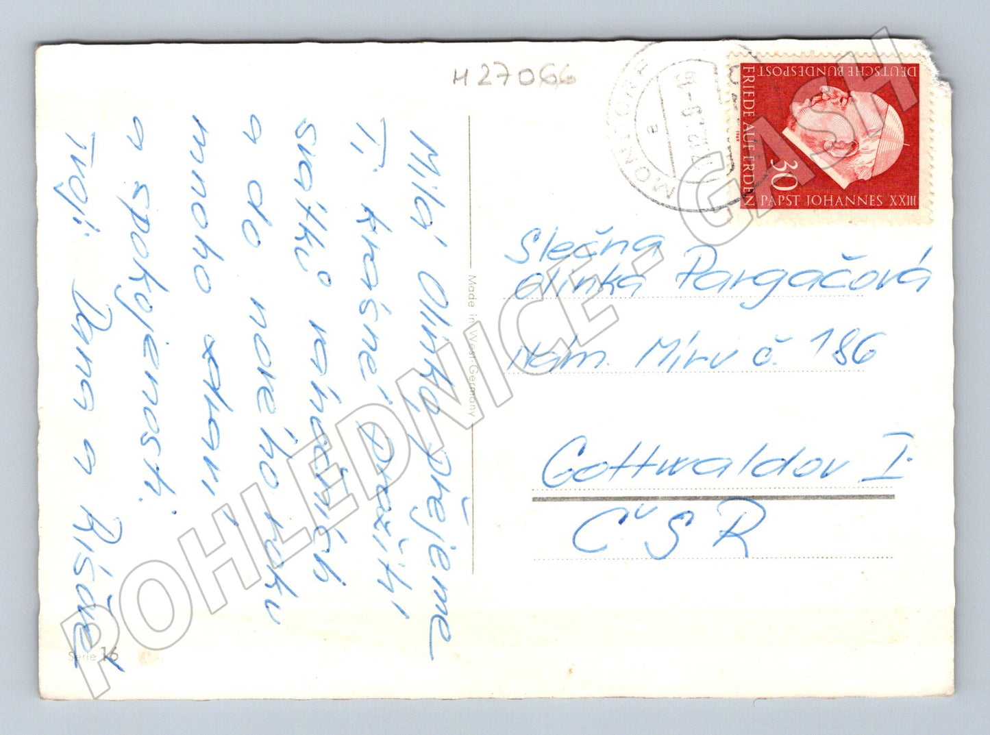Pohlednice Německo Vánoce Nový rok 1967 (M27066)