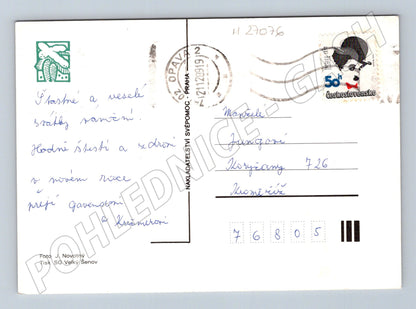 Pohlednice Vánoční zátiší se jmelím a svíčkou 1989 (M27076)