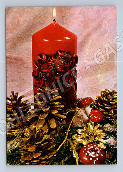 Pohlednice Vánoce svíčka dekorace 197x (M27078)