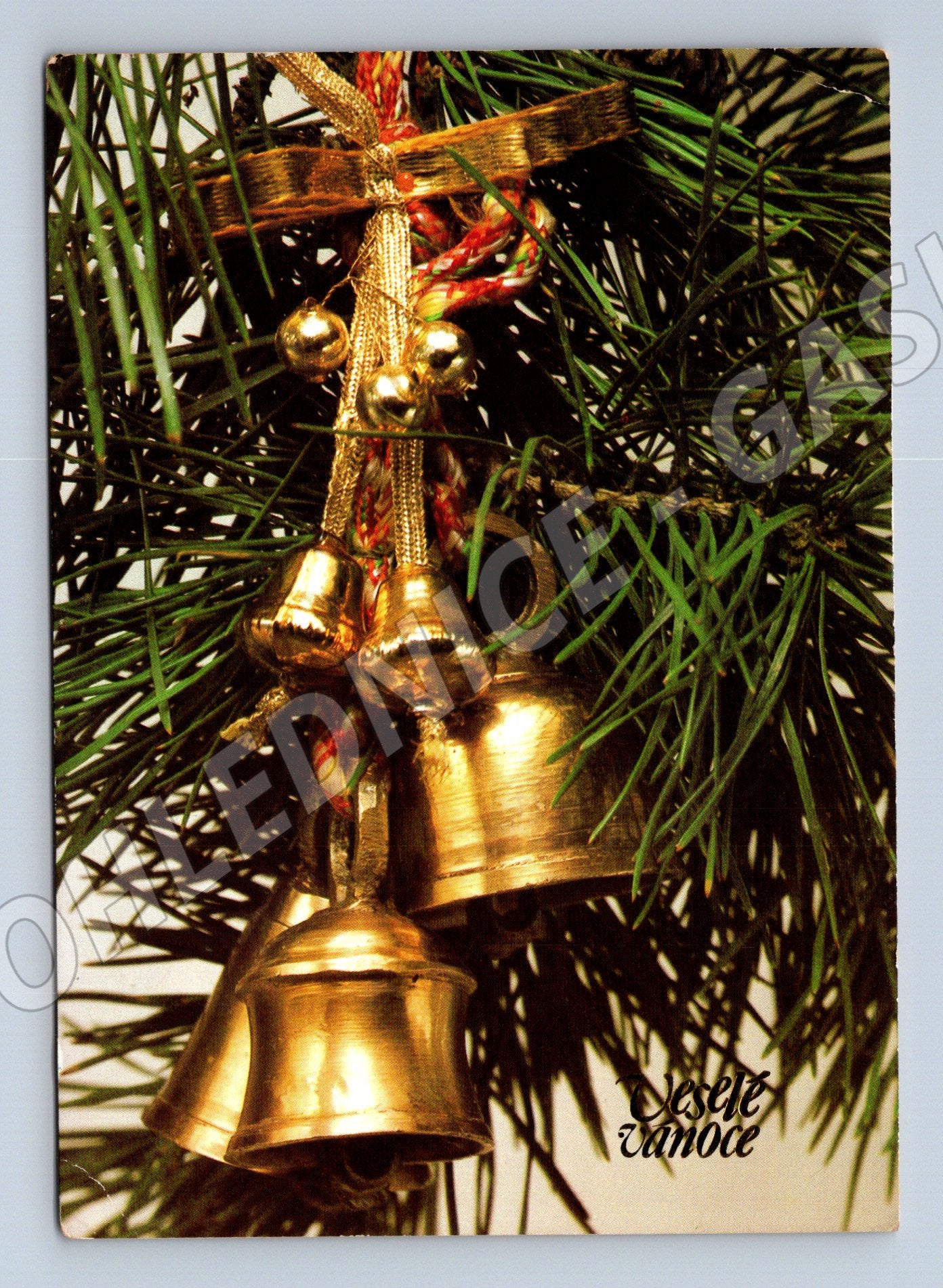 Pohlednice Vánoce zvonečky Veselé Vánoce 1988 (M27082)