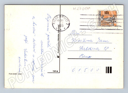 Pohlednice Vánoční jmelí svíčka 1990 (M27088)