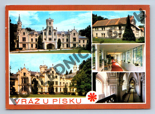 Pohlednice Vráž u Písku – zámek, interiéry, prošlá, 1984 (M271)