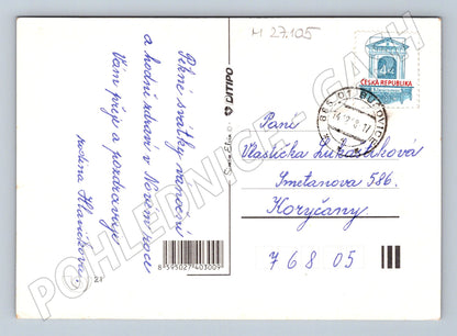 Pohlednice Vánoční zimní krajina kostel 1987 (M27105)