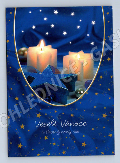 Pohlednice Vánoční svíčky a hvězdy 2016 (M27116)