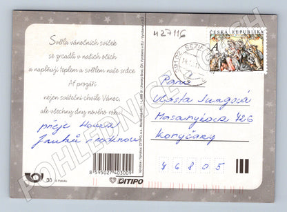 Pohlednice Vánoční svíčky a hvězdy 2016 (M27116)