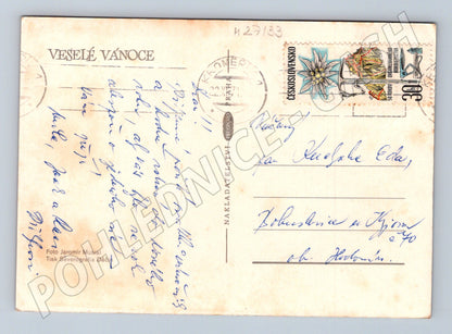 Pohlednice Vánoční svíčky ozdoby 1971 (M27133)