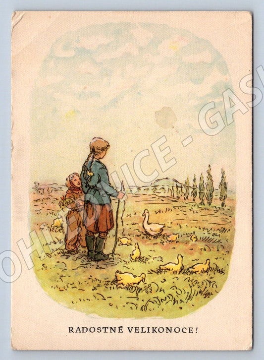 Postcard children and sheep ethnography (M2714)