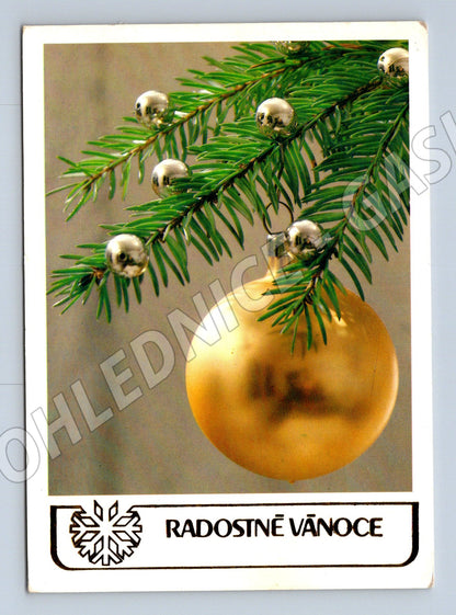 Pohlednice Vánoční stromeček ozdoby 1967 (M27141)