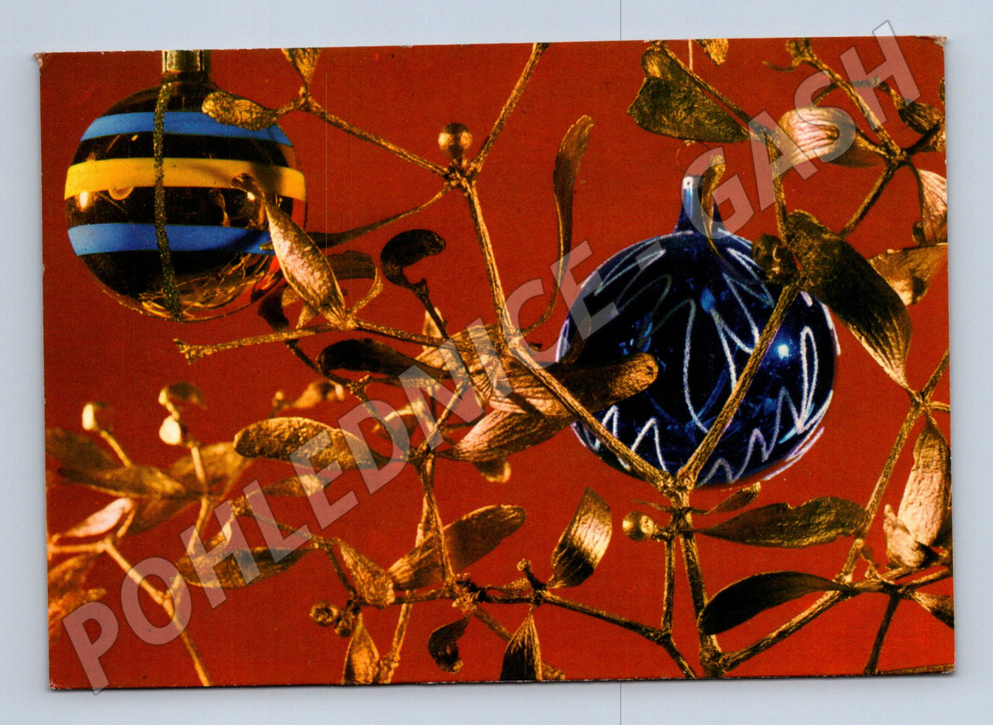 Pohlednice Vánoční ozdoby jmelí 1948 (M27143)