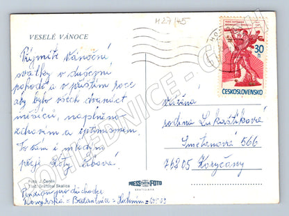 Pohlednice vánoční svíčky 1977 (M27145)