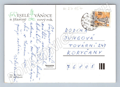 Pohlednice Koryčany vánoční motiv 1972 (M27157)