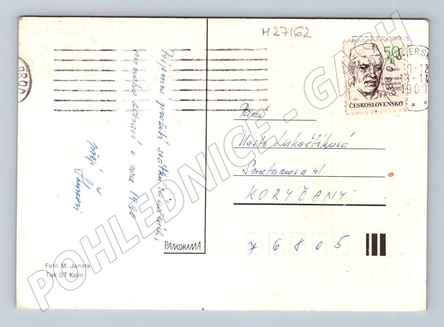 Pohlednice zátiší jablka ořechy svíčka 1990 (M27162)
