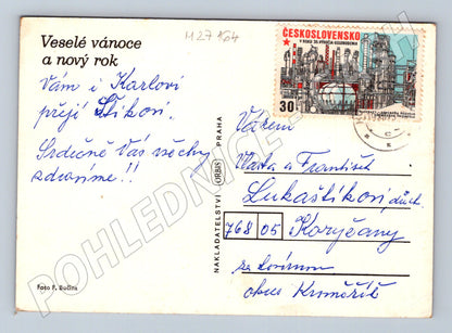 Pohlednice vánoční motiv prskavka 1975 (M27164)