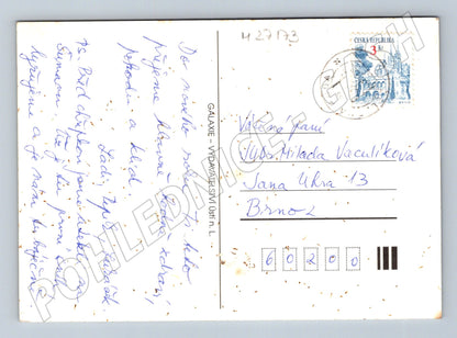 Pohlednice Vánoční věnec ořechy jablka 1993 (M27173)