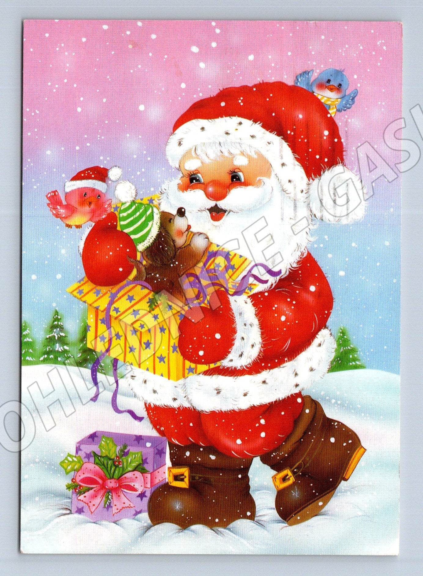 Pohlednice Vánoce Santa Claus zvířata 2006 (M27198)