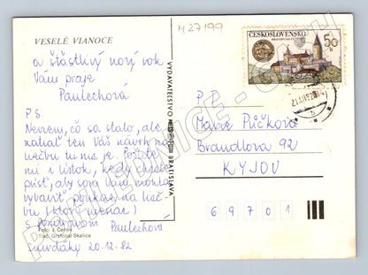 Pohlednice Vánoční svíčka na stromečku 1982 (M27199)
