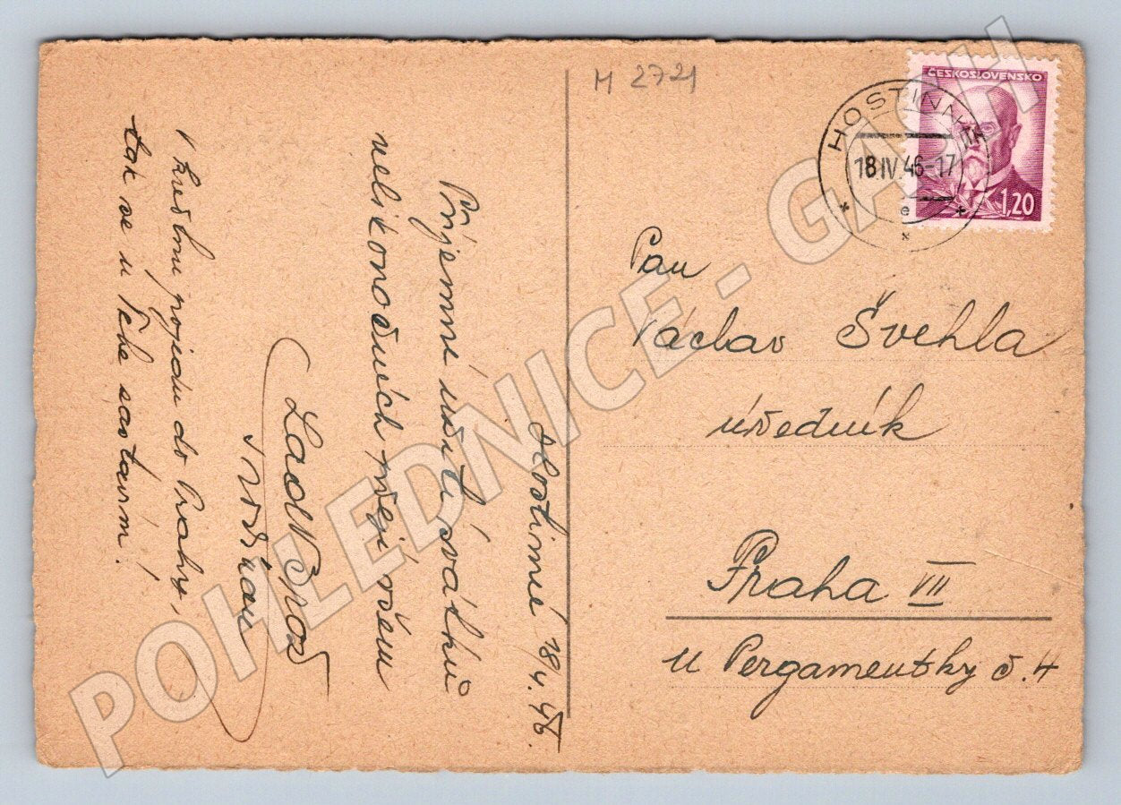 Pohlednice velikonoční motiv 1946 (M2721)