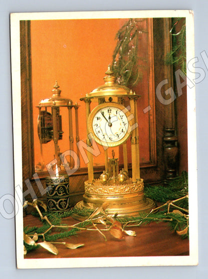 Pohlednice zlaté hodiny vánoční motiv 1994 (M27220)