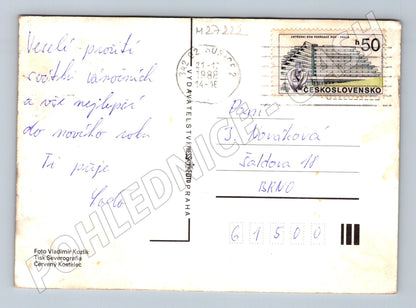 Pohlednice Vánoční motiv svíčky 1988 (M27222)