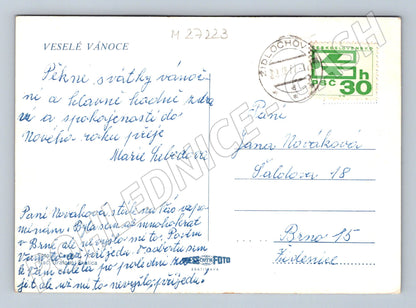 Pohlednice Židlochovice vánoční armilární sféra 1970 (M27223)