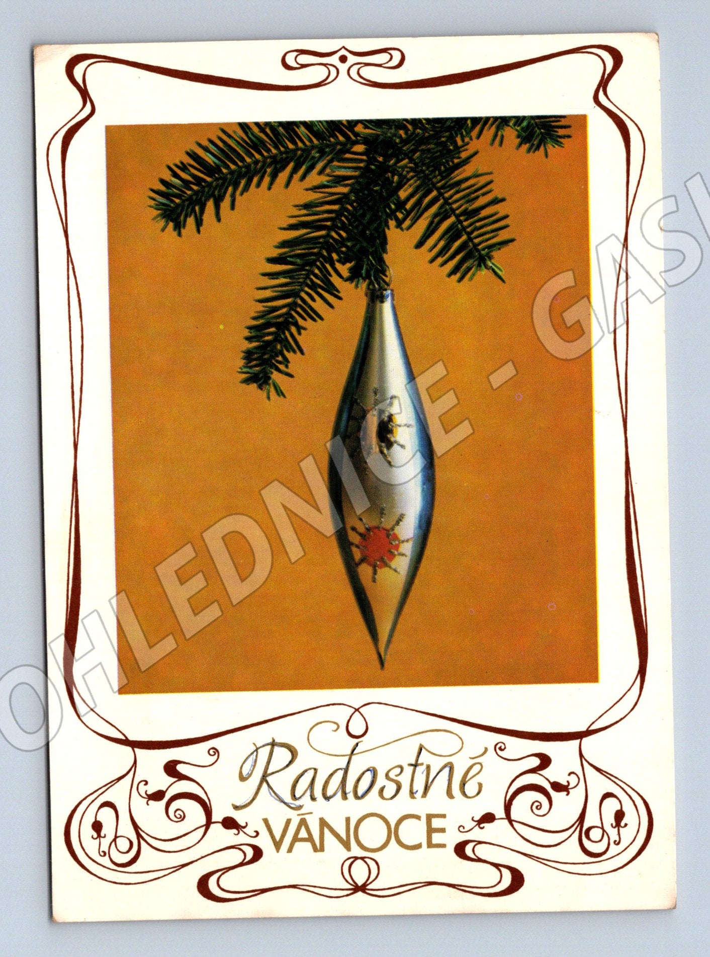 Pohlednice Vánoční ozdoba Radostné Vánoce 1963 (M27232)