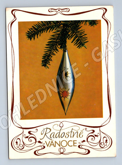 Pohlednice Vánoční ozdoba Radostné Vánoce 1963 (M27232)