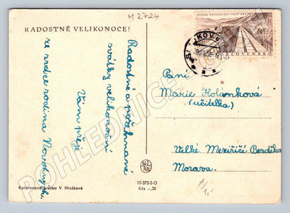 Pohlednice jarní krajina V Hrušková velikonoční (M2724)